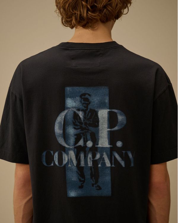 T-SHIRT LOGO BRITISH SAILOR ECLIPSE TOTAL BLEU