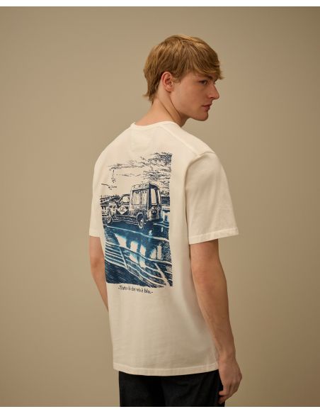 TSHIRT LOGO IMPRIME GAZE BLANCHE