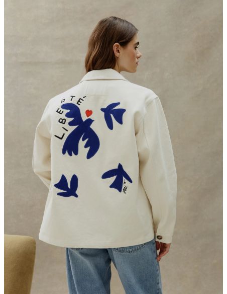 VESTE BRODÉE LIBERTÉ ÉCRU
