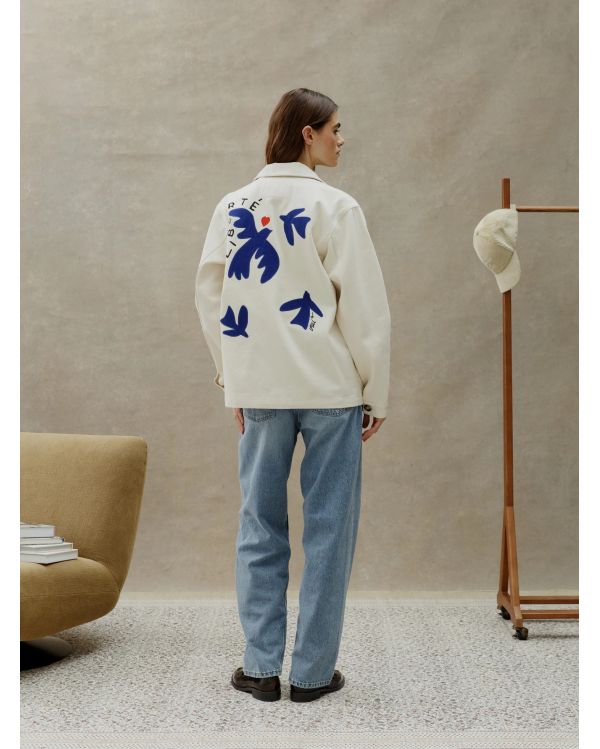 VESTE BRODÉE LIBERTÉ ÉCRU