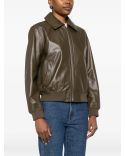 VESTE CUIR AGNEAU CLASSIQUE BRONZE VERT