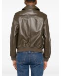 VESTE CUIR AGNEAU CLASSIQUE BRONZE VERT