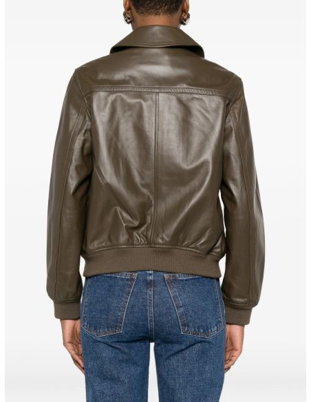 CLASSIC BRONZE GREEN LAMB LEATHER JACKET