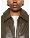 VESTE CUIR AGNEAU CLASSIQUE BRONZE VERT
