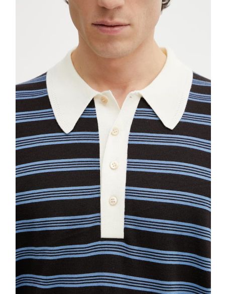 POLO BREEZE EN LAINE BLEU MARINE