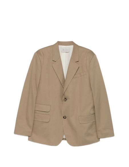 BEIGE TAUPE SINGLE-BREASTED STRAIGHT-CUT BLAZER