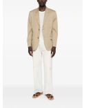 VESTE DROITE SIMPLE BOUTONNAGE BEIGE TAUPE