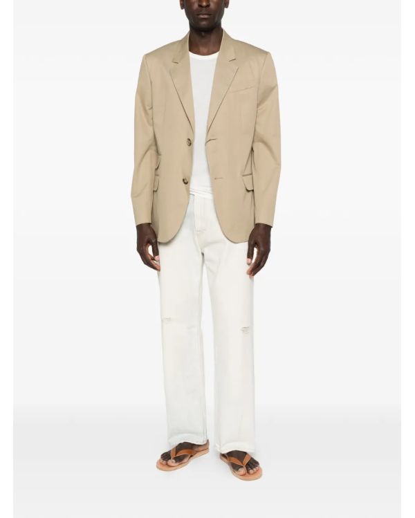 VESTE DROITE SIMPLE BOUTONNAGE BEIGE TAUPE 2