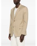 BEIGE TAUPE SINGLE-BREASTED STRAIGHT-CUT BLAZER