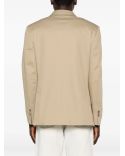 BEIGE TAUPE SINGLE-BREASTED STRAIGHT-CUT BLAZER
