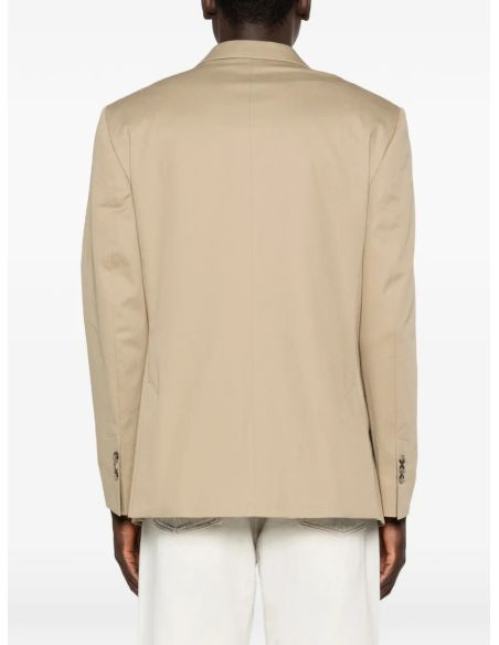 BEIGE TAUPE SINGLE-BREASTED STRAIGHT-CUT BLAZER