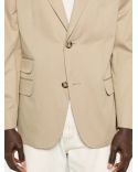 BEIGE TAUPE SINGLE-BREASTED STRAIGHT-CUT BLAZER