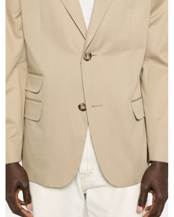 VESTE DROITE SIMPLE BOUTONNAGE BEIGE TAUPE