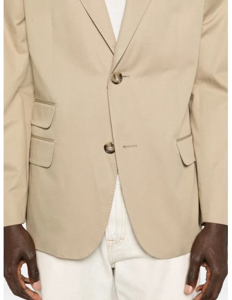 VESTE DROITE SIMPLE BOUTONNAGE BEIGE TAUPE