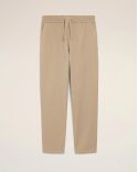 PANTALON TAILLE ELASTIQUÉE EN COTON BEIGE TAUPE