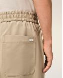 PANTALON TAILLE ELASTIQUÉE EN COTON BEIGE TAUPE