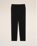 PANTALON TAILLE ELASTIQUÉE EN LIN MÉLANGÉ NOIR