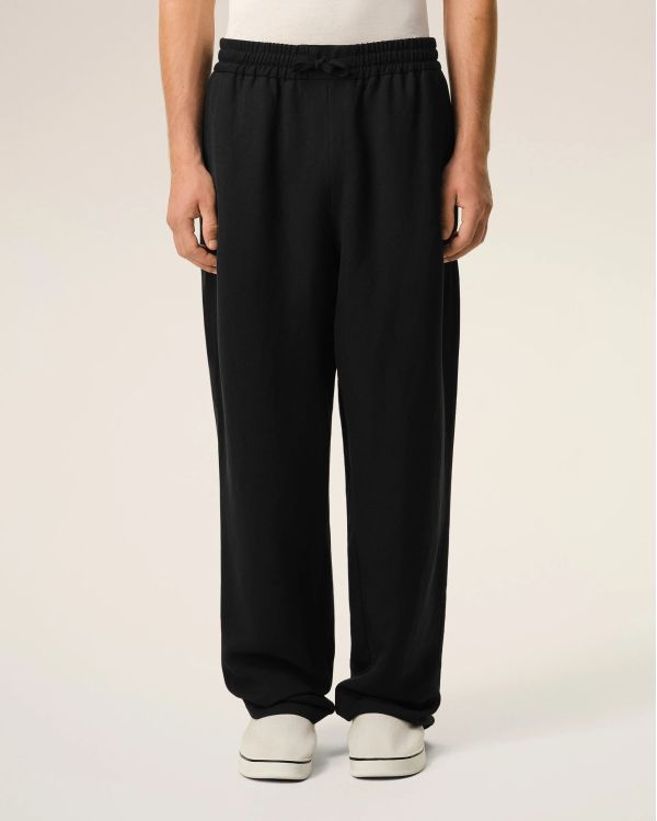 PANTALON TAILLE ELASTIQUÉE EN LIN MÉLANGÉ NOIR