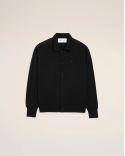 CARDIGAN COL CHEMISE AMI DE COEUR EN LAINE NOIR