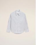 CHEMISE LARGE AMI DE COEUR DOUBLE RAYURES BLANC / ENCRE