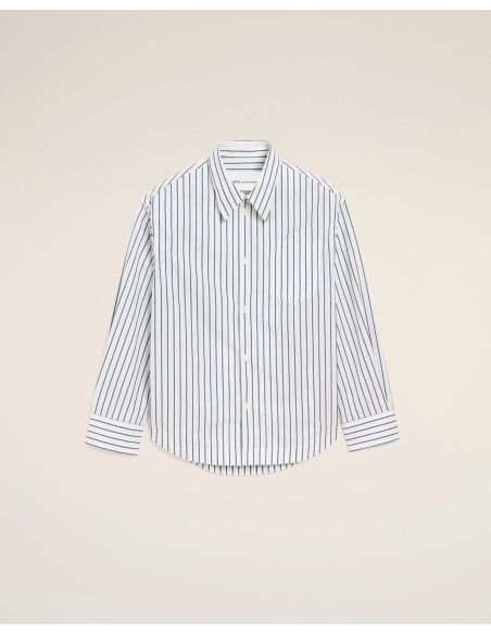 LOOSE-FIT AMI DE COEUR WHITE / INK DOUBLE-STRIPED SHIRT