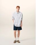 LOOSE-FIT AMI DE COEUR WHITE / INK DOUBLE-STRIPED SHIRT