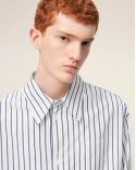 LOOSE-FIT AMI DE COEUR WHITE / INK DOUBLE-STRIPED SHIRT