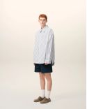 LOOSE-FIT AMI DE COEUR WHITE / INK DOUBLE-STRIPED SHIRT