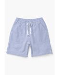 SHORT DE CHEF SEERSUCKER RAYURES BLEU MARINE