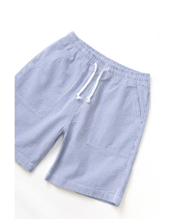 SEERSUCKER CHEF SHORTS NAVY STRIPE 2