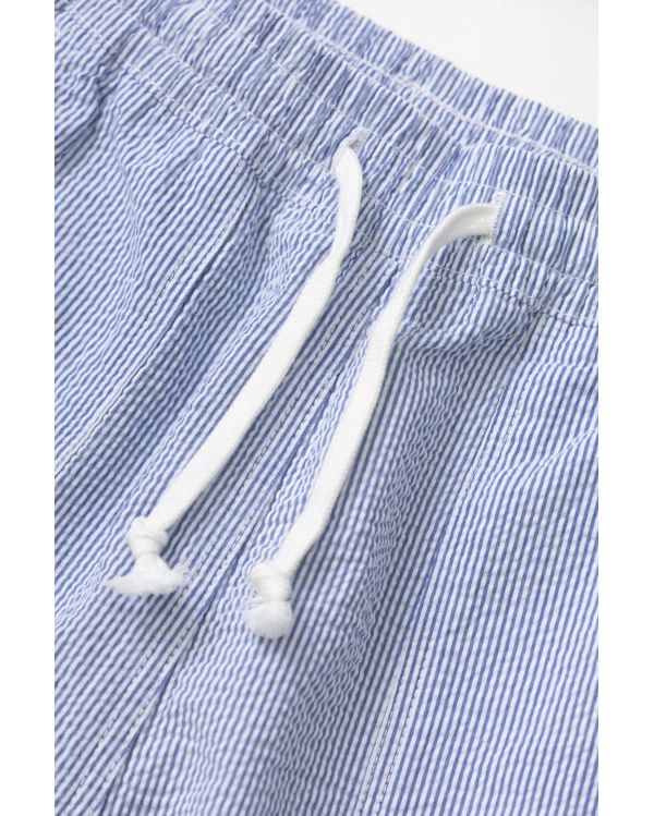 SEERSUCKER CHEF SHORTS NAVY STRIPE