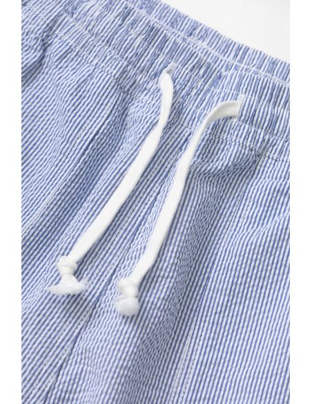SEERSUCKER CHEF SHORTS NAVY STRIPE