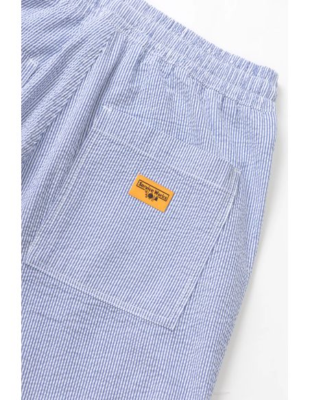 SHORT DE CHEF SEERSUCKER RAYURES BLEU MARINE