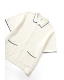 CHEMISE À MANCHES COURTES BLANKET STITCH KNIT BLANC CASSÉ