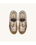 SNEAKERS WINDSCAPE LOW FEMME EN DAIM LEOPARD / NOIR
