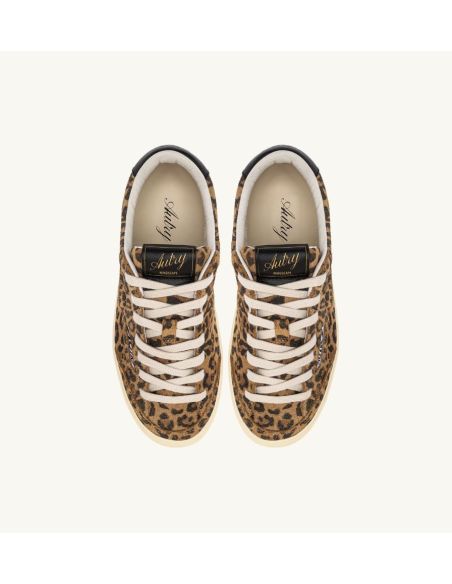 SNEAKERS WINDSCAPE LOW FEMME EN DAIM LEOPARD / NOIR