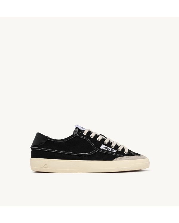 SNEAKERS WINDSCAPE LOW HOMME EN TOILE ET EN DAIM NOIR