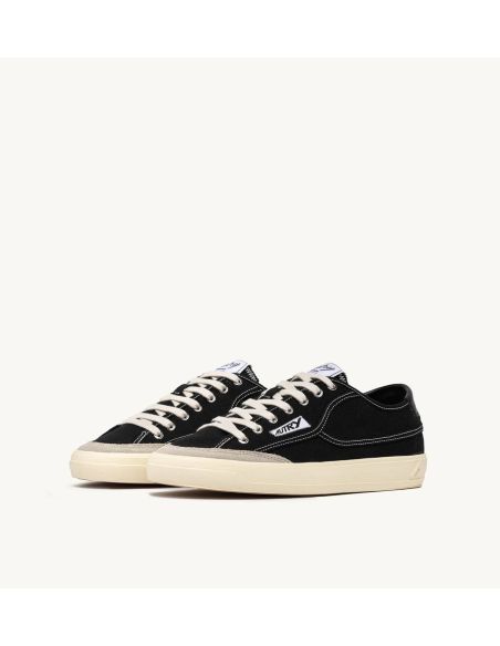 SNEAKERS WINDSCAPE LOW HOMME EN TOILE ET EN DAIM NOIR
