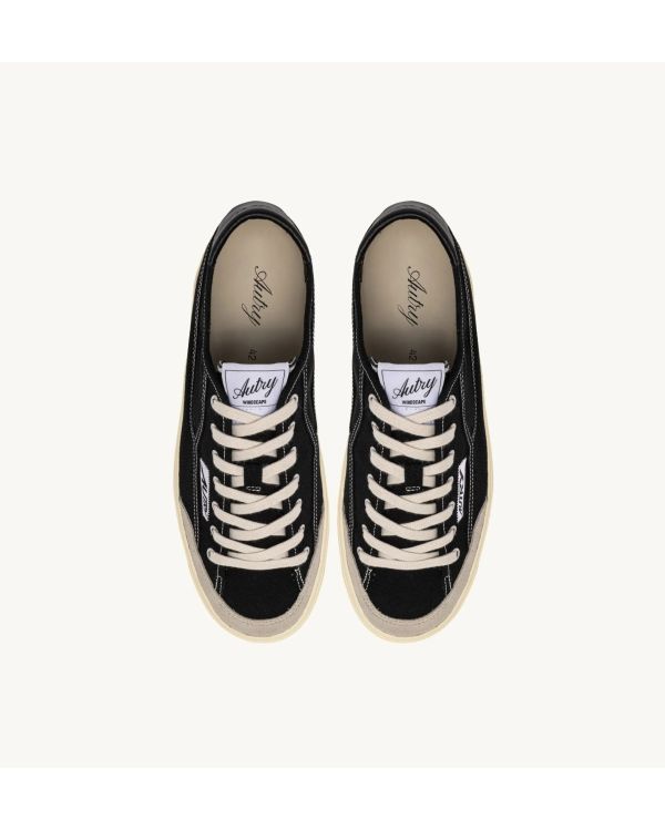 SNEAKERS WINDSCAPE LOW HOMME EN TOILE ET EN DAIM NOIR
