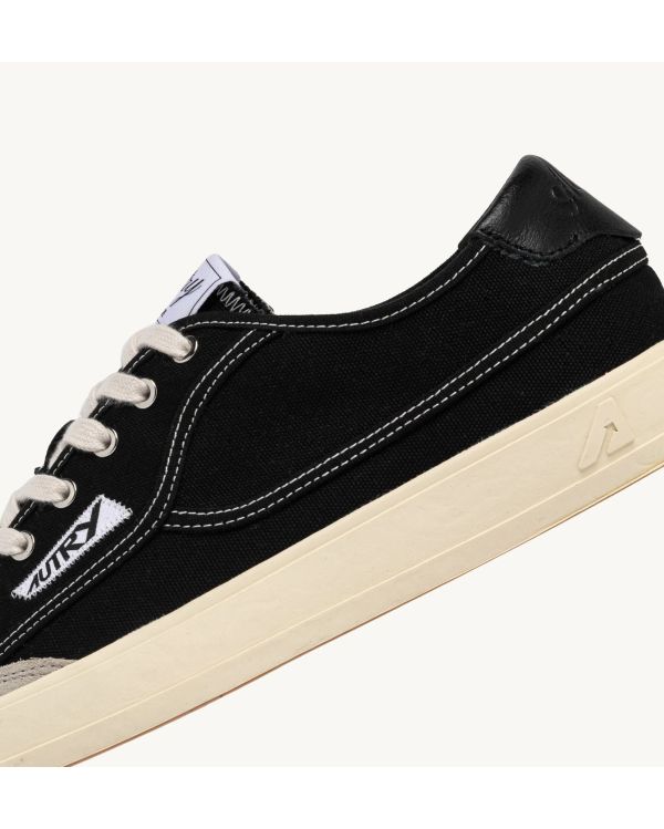 SNEAKERS WINDSCAPE LOW HOMME EN TOILE ET EN DAIM NOIR