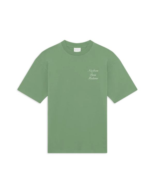TSHIRT SLOGAN CALLIGRAPHY VERT CLAIR