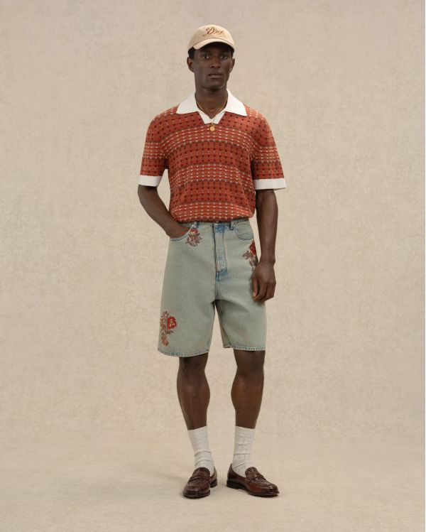 COOGIE KNIT POLO SHIRT DARK RED