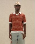 COOGIE KNIT POLO SHIRT DARK RED