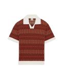 COOGIE KNIT POLO SHIRT DARK RED
