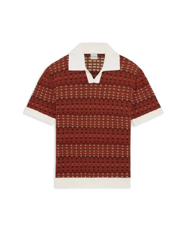 COOGIE KNIT POLO SHIRT DARK RED