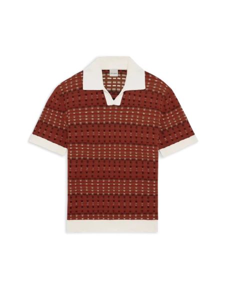 COOGIE KNIT POLO SHIRT DARK RED