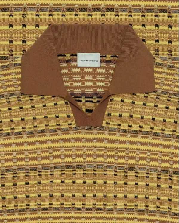 COOGIE KNIT POLO SHIRT YELLOW