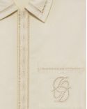 CHEMISE BRODERIE D MIROIR EN COTON BLANC CASSÉ
