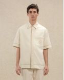 CHEMISE BRODERIE D MIROIR EN COTON BLANC CASSÉ