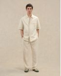 COTTON SHIRT WITH D MIRROR EMBROIDERY OFF-WHITE